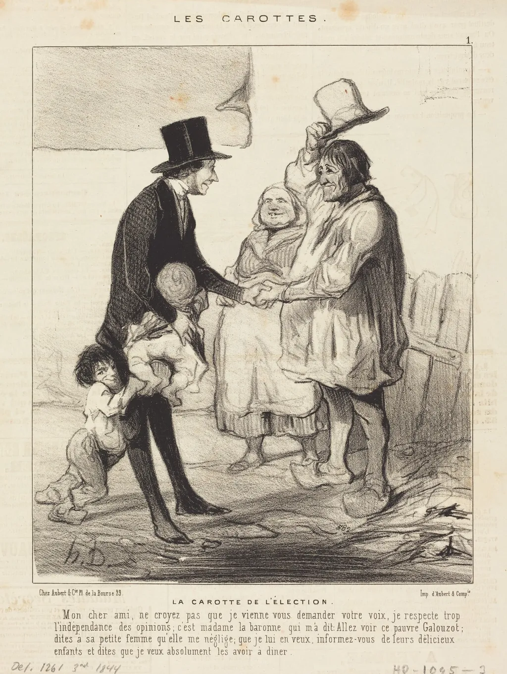 La Carotte de l'élection, by Honoré Daumier, ink, 1844