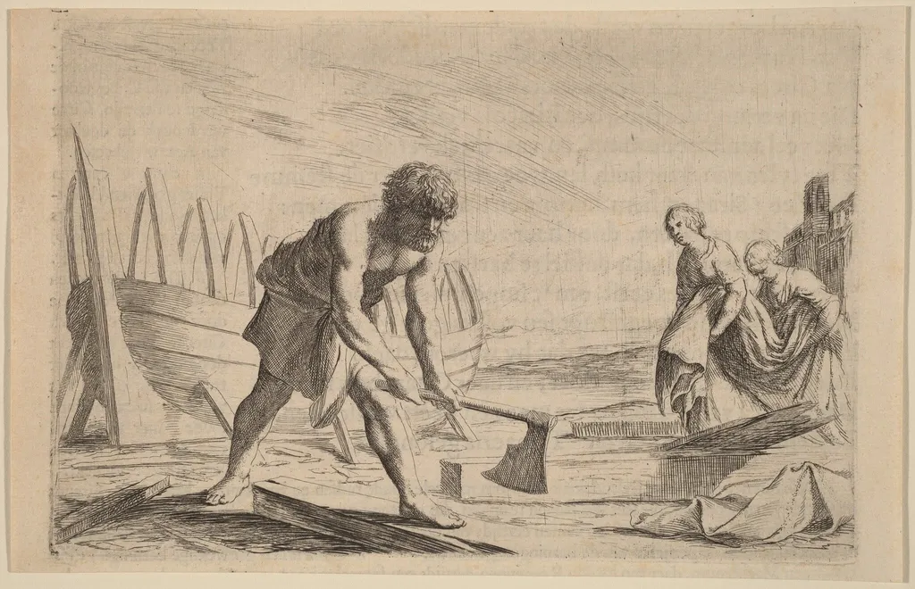 Ulysses on the Island of the Goddess Calypso, by Willem Basse, ink, 1634
