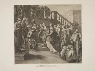 The Meeting of Esther and Ahasuerus, by Wenceslaus Hollar, 1650
