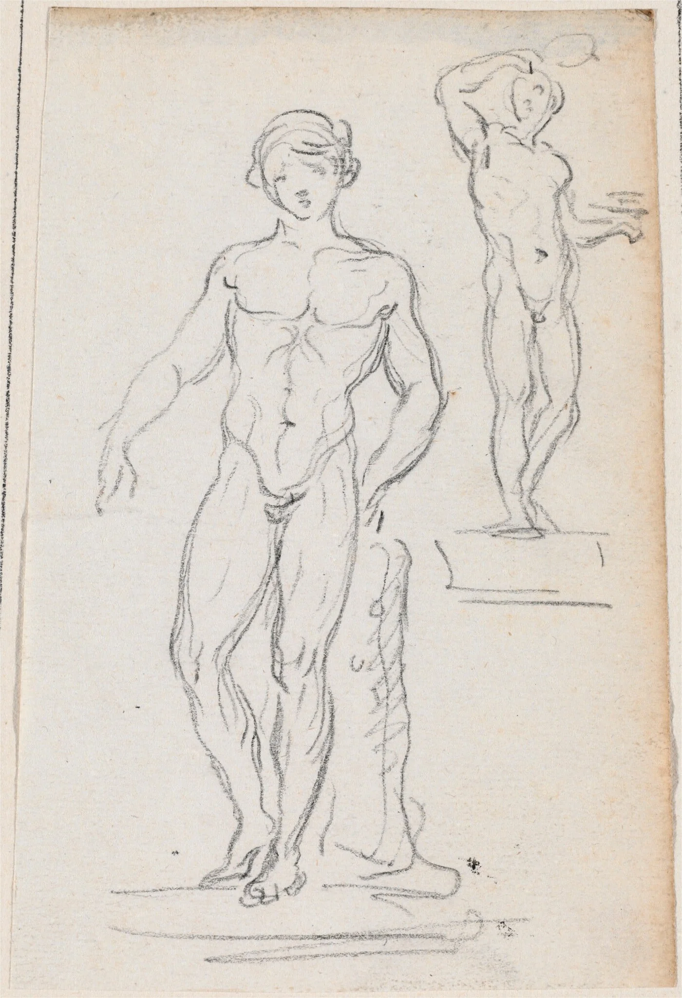 Two Statues of Male Nudes, detail