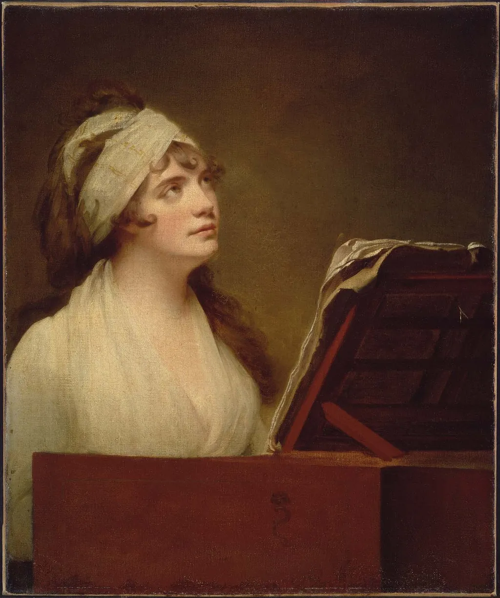 Miss Mary Tunaley, by Joseph Wright of Derby, oil, 1796