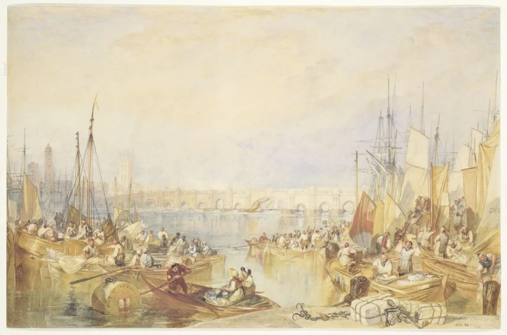 The Port of London, by Joseph Mallord William Turner, watercolor, 1824