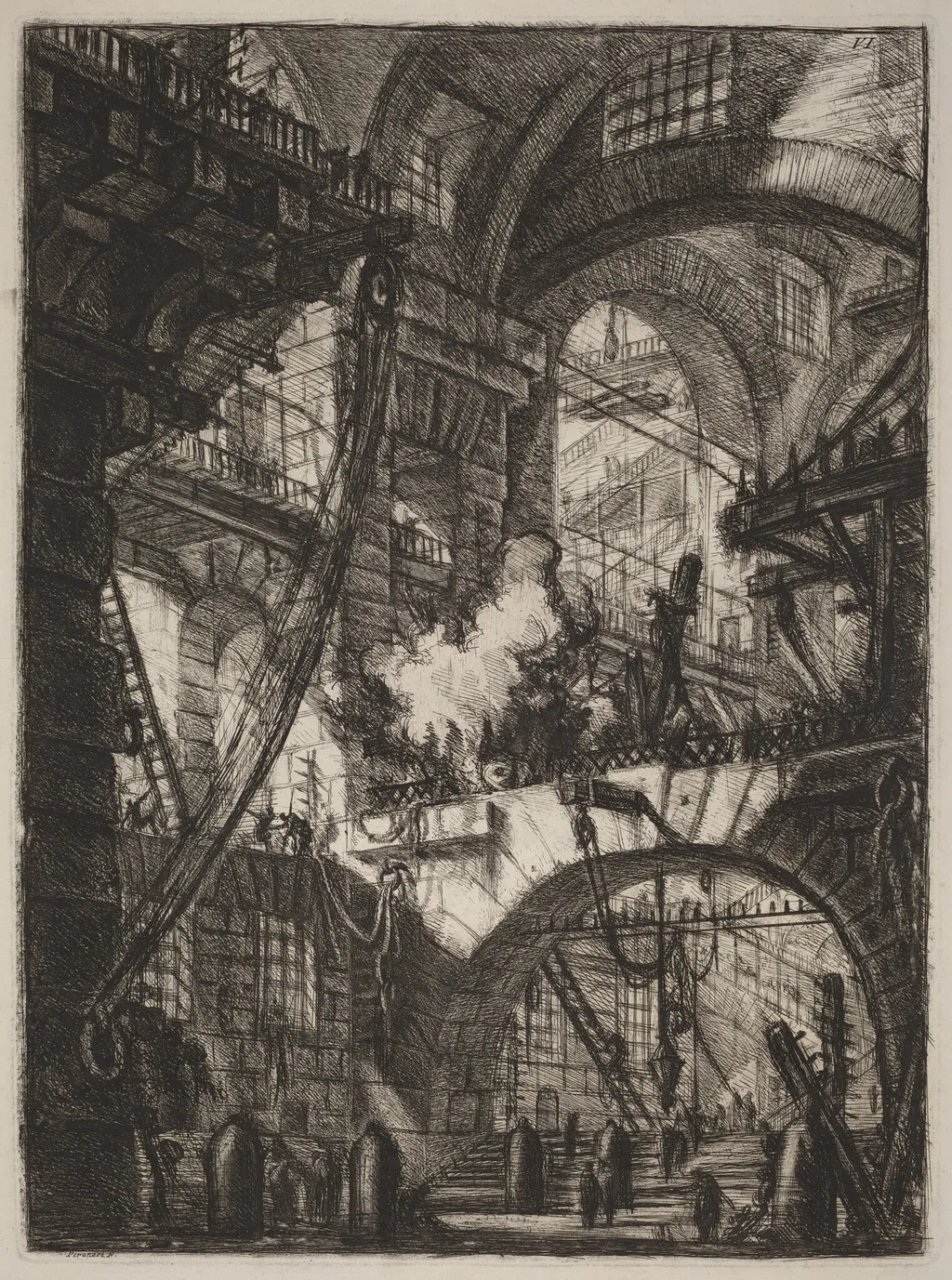 The Smoking Fire, by Giovanni Battista Piranesi, ink