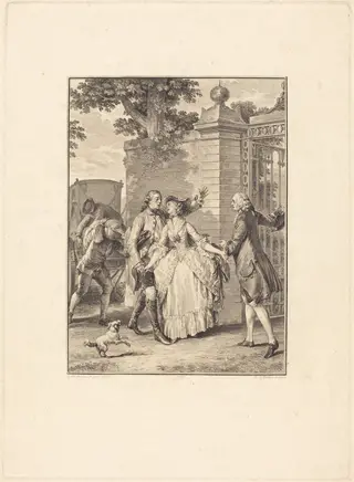 La confiance des belles âmes, by Antoine-Jean Duclos, ink, 1777