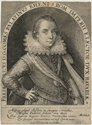 Frederick V, Elector Palatine, Later King of Bohemia, by Crispijn van de Passe I, ink, 1601