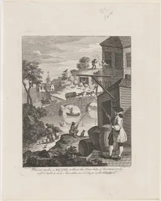Satire on False Perspective, by Luke Sullivan, ink, 1754