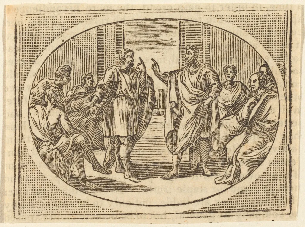 The Boasting Traveler, by Elisha Kirkall, 1712