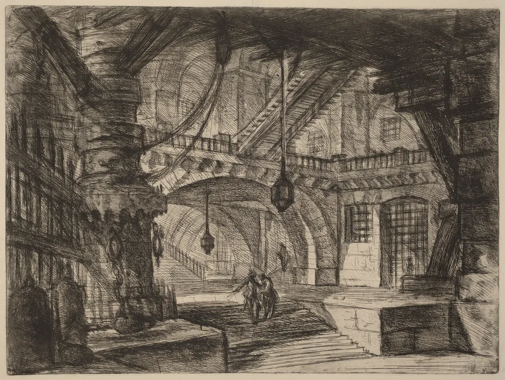 The Pier with Chains, by Giovanni Battista Piranesi, ink, 1750