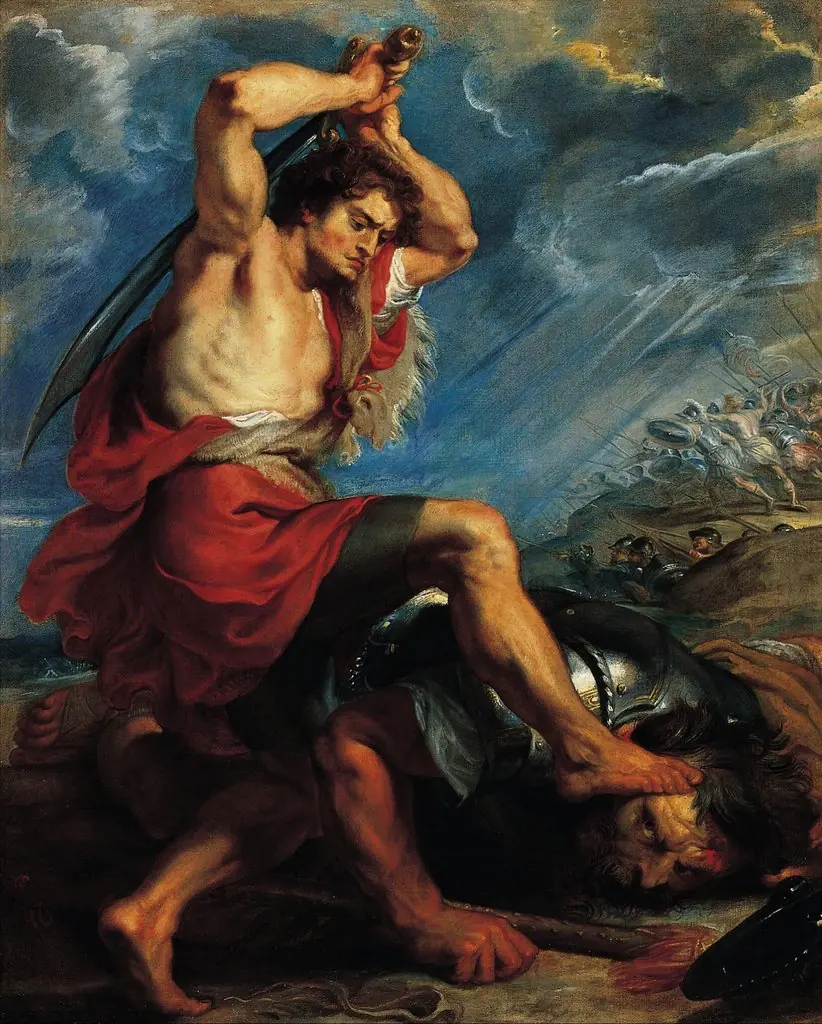 David Slaying Goliath, by Peter Paul Rubens, oil, 1616