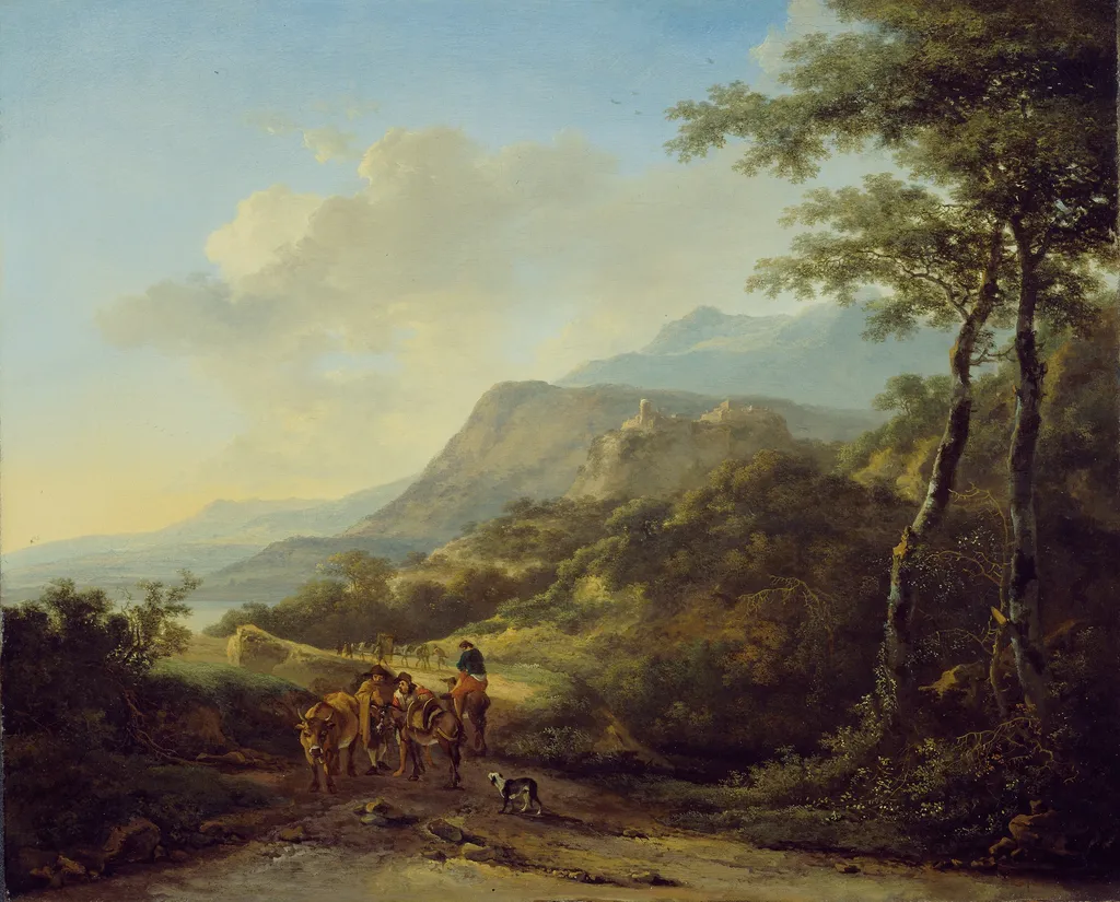 Italian Landscape with Travelers, by Jan Both, oil, 1647
