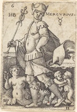 Mercury, by Sebald Beham, ink, 1539