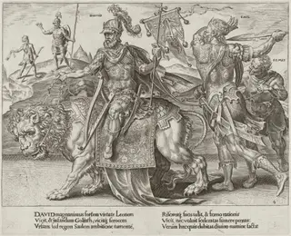 The Triumph of David, by Dirck Volckertz Coornhert, ink, 1559