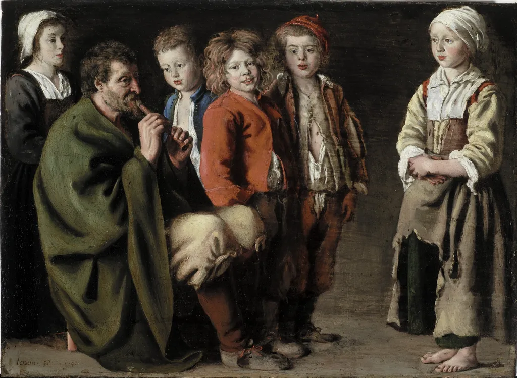 The Village Piper, by Antoine Le Nain, oil, 1642