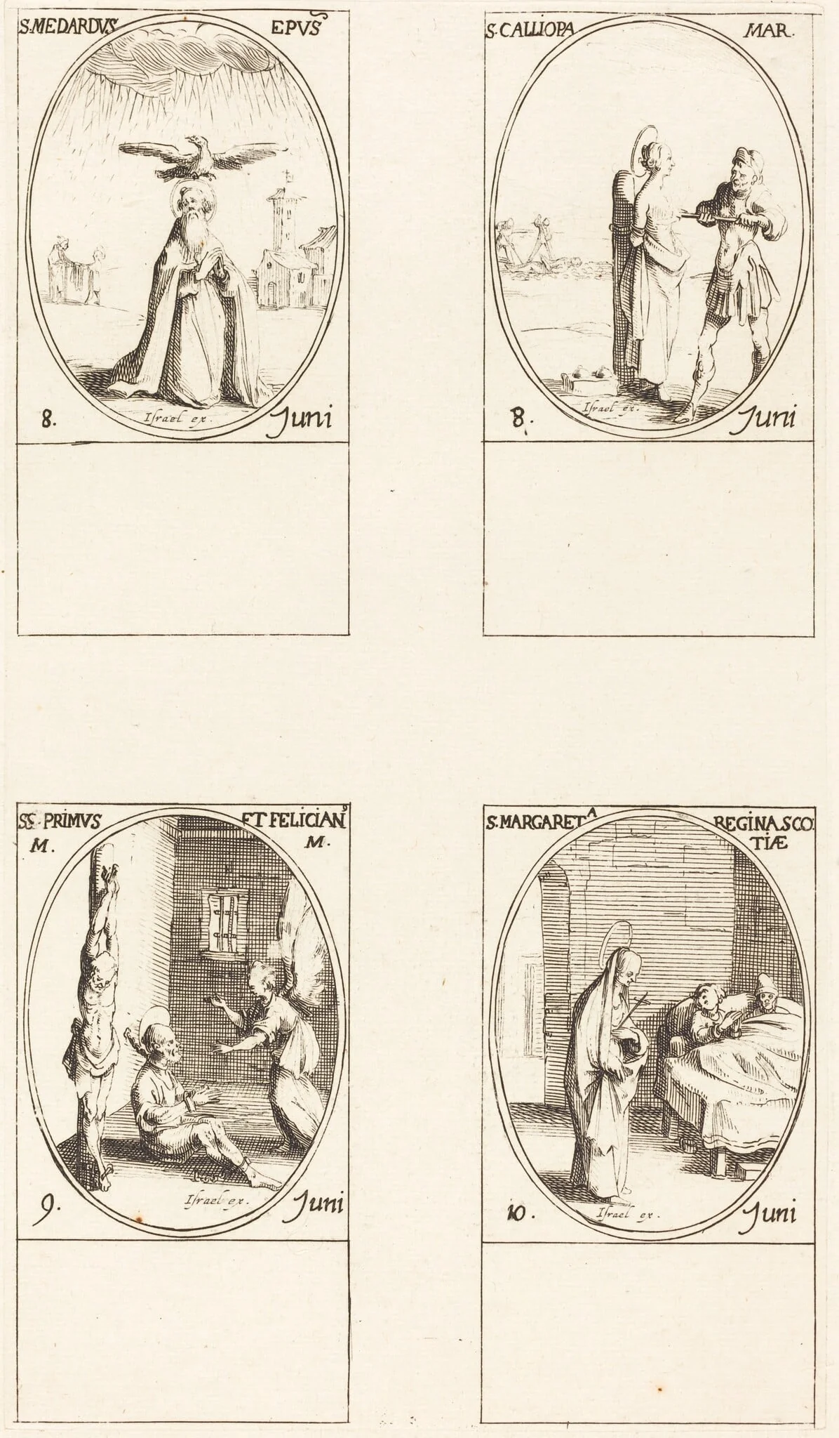St. Medard; St. Calliopa; Sts. Primus and Felician; St. Margaret of Scotland, detail