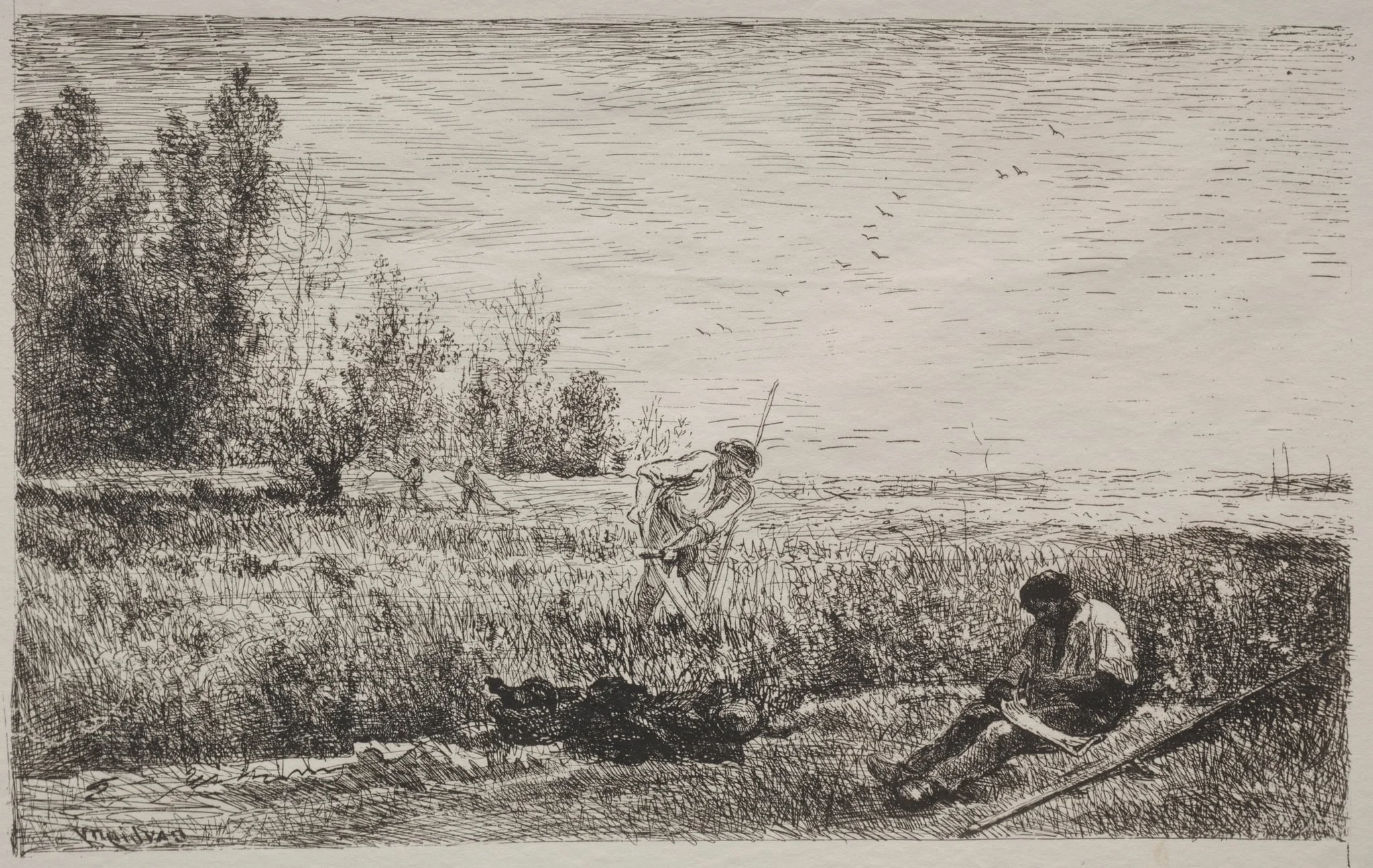 Hay-making, detail