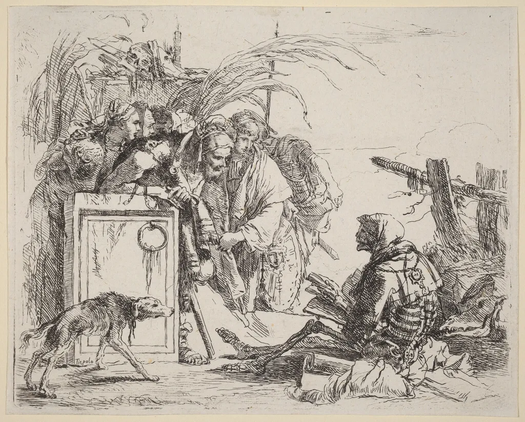 Death Giving Audience, by Giovanni Battista Tiepolo, ink