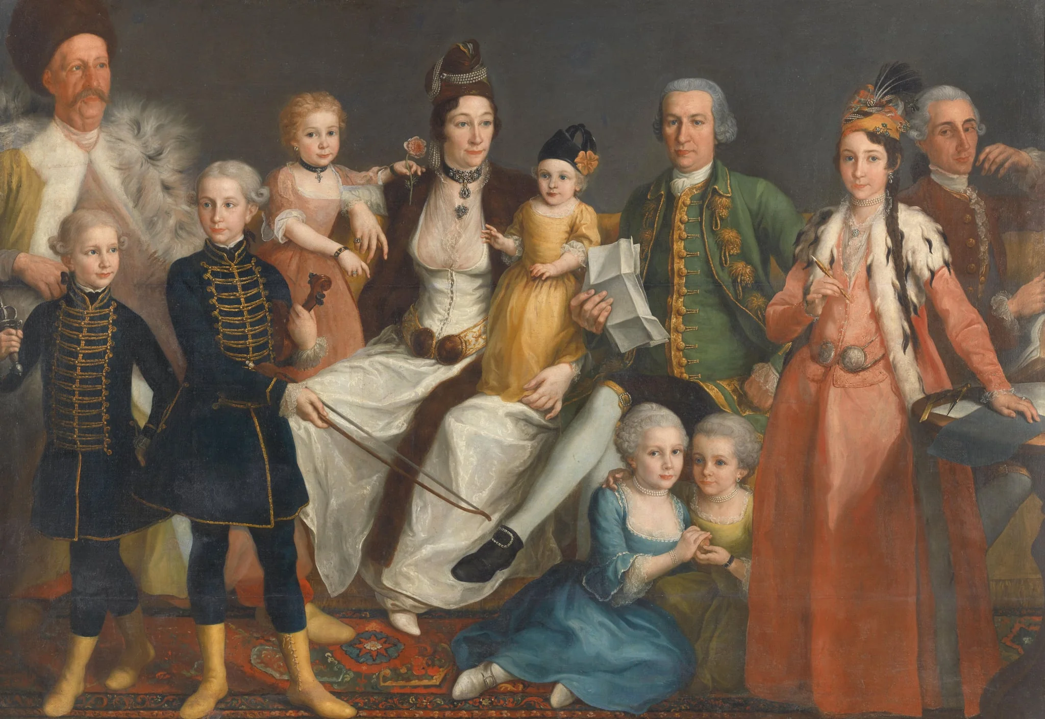 Portrait of the Van Lennep Family, a Merchant Family in Izmir, detail