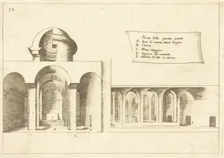 Elevation of a Church, by Jacques Callot, ink, 1619