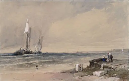 Coast Scene, by Alfred Vickers, watercolor, 1834