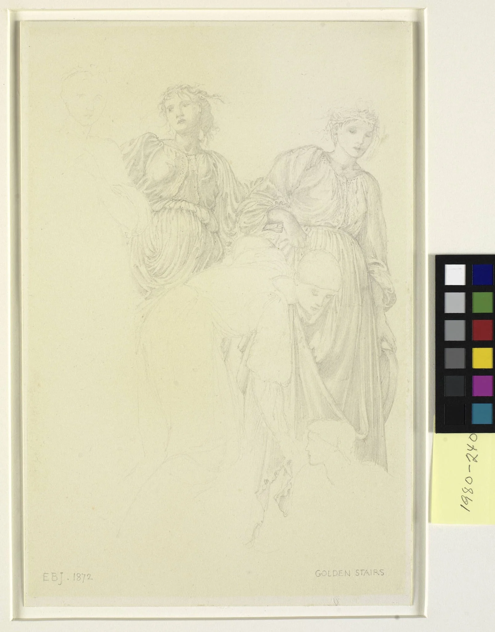 Group of women, Preliminary study for the painting, The Golden Stairs, detail