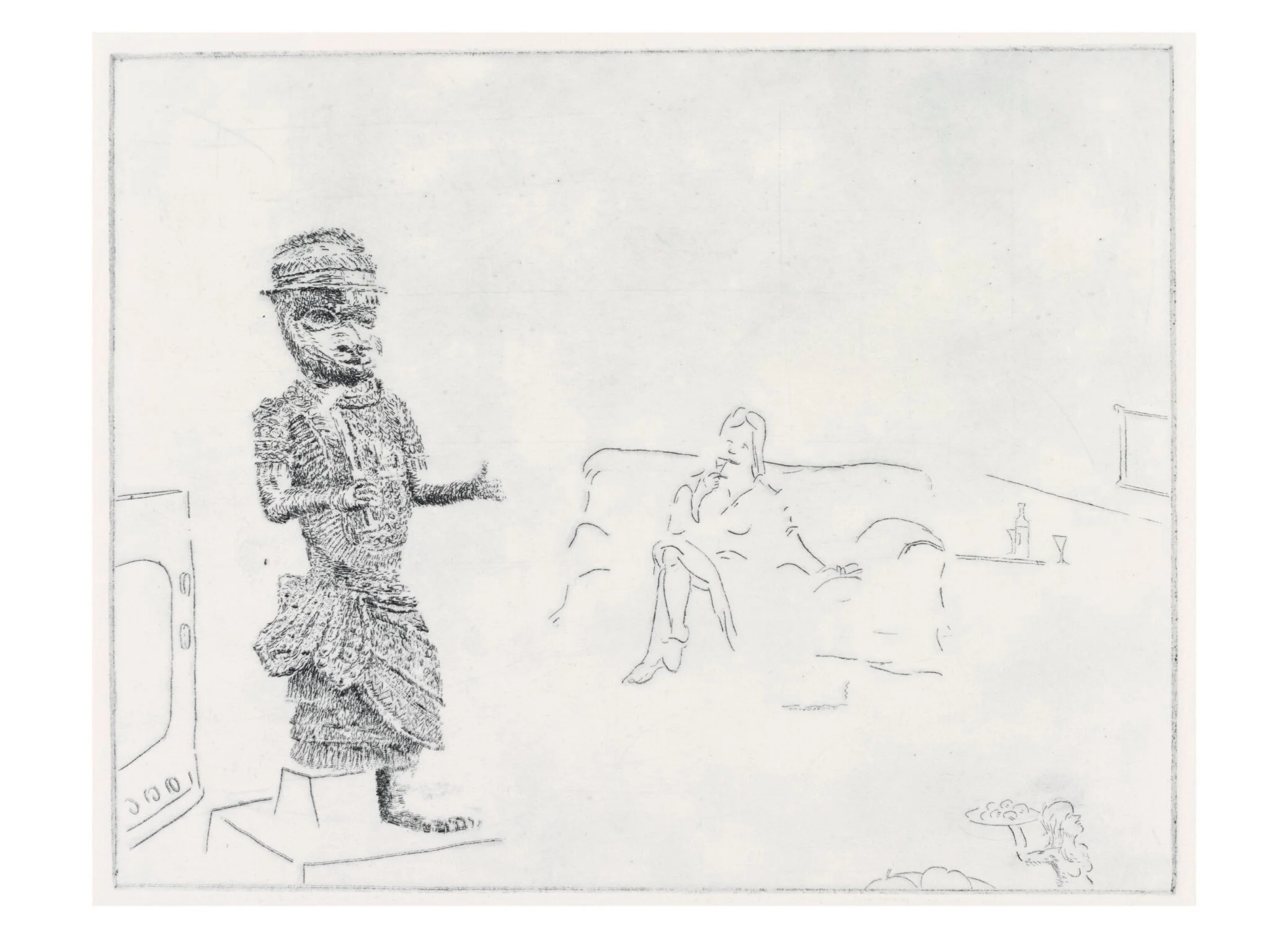 XI. Living Room. Artist's Proof, detail