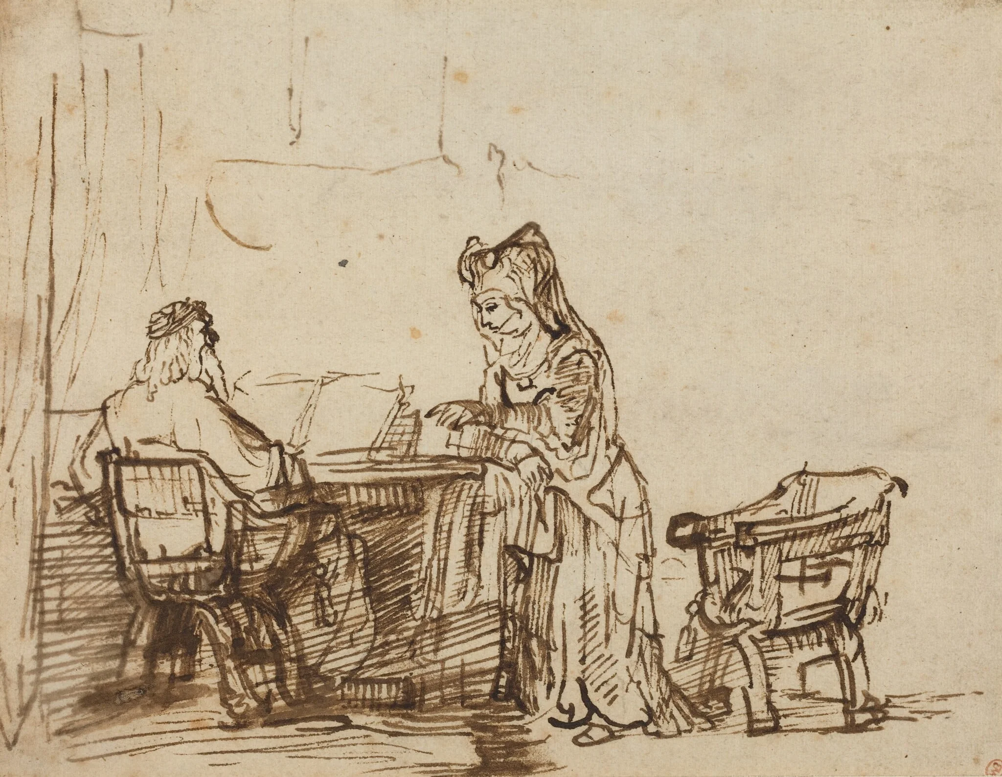 Hannah Rejecting the Reproaches of the Prophet Eli, detail