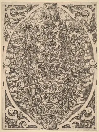 The Hierarchy of the Heavens, by Jost Amman, ink, 1579