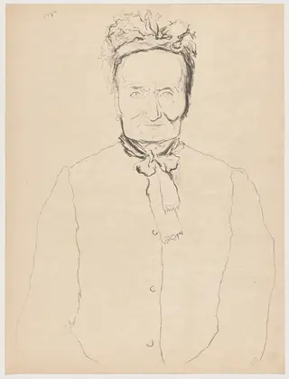 La vieille (Old Woman), by Eugène Martel, ink, 1895