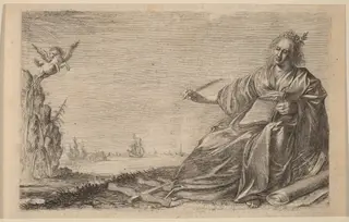 The Muse of Poetry, by Willem Basse, ink, 1634