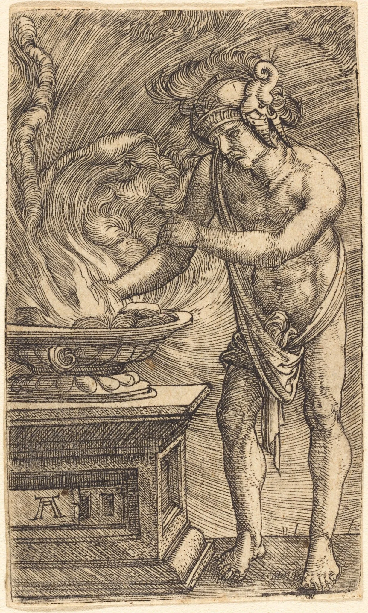 Mucius Scaevola Burning His Hand, detail
