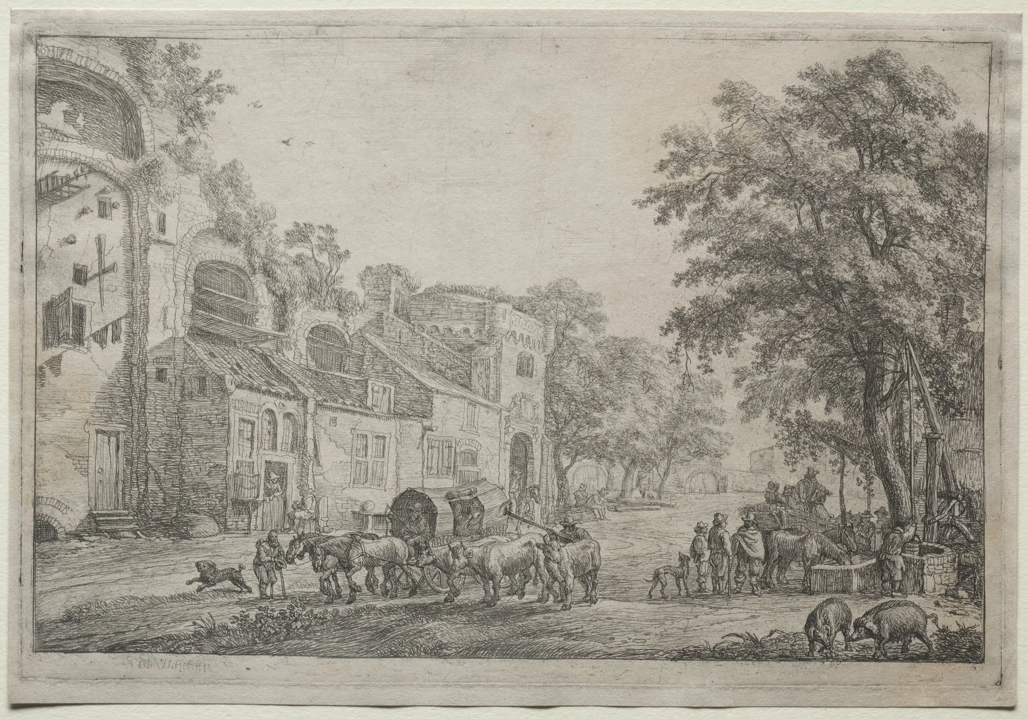 The Approach to a Village, detail