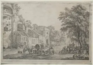 The Approach to a Village, by Simon de Vlieger, 1634