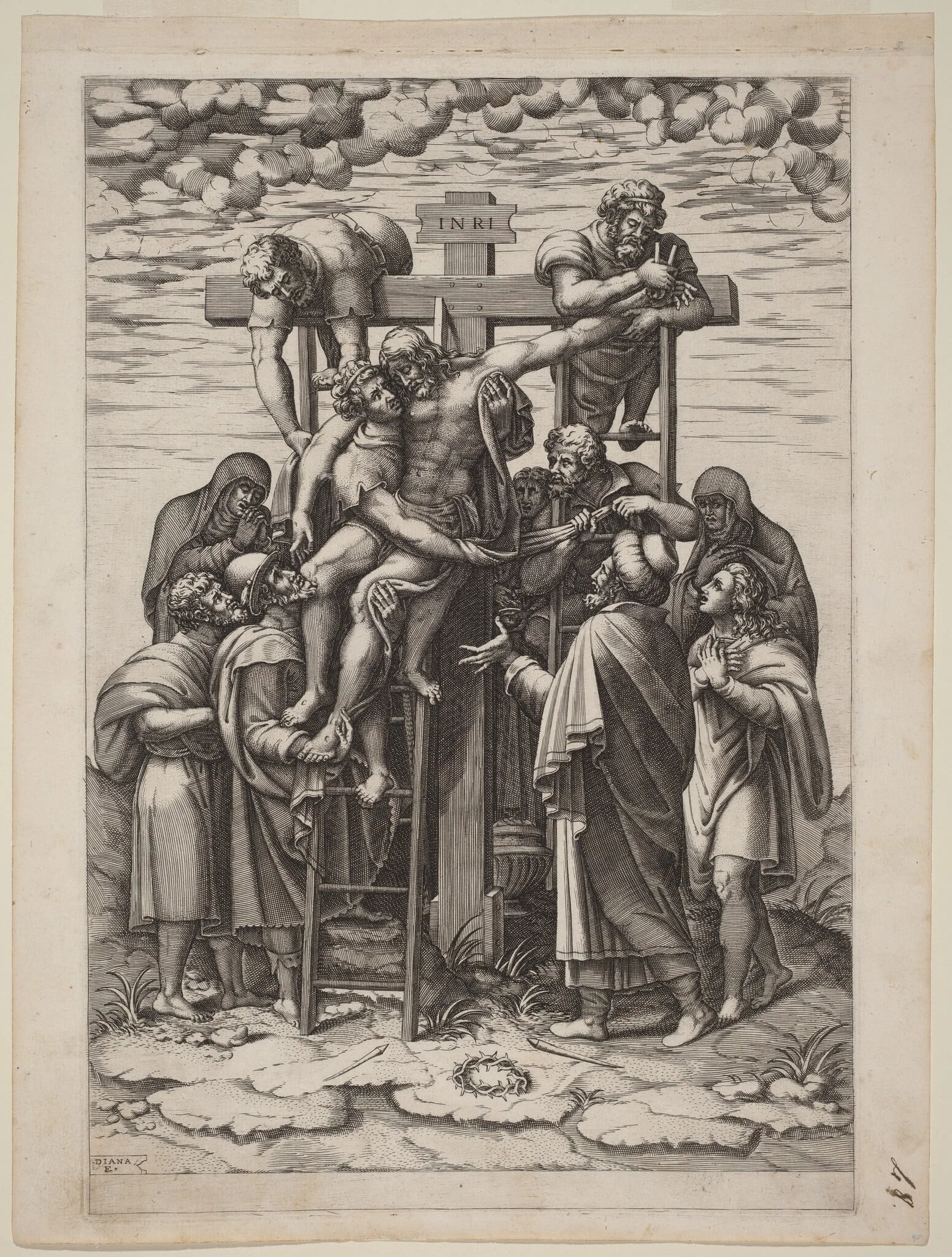 The Descent from the Cross, detail