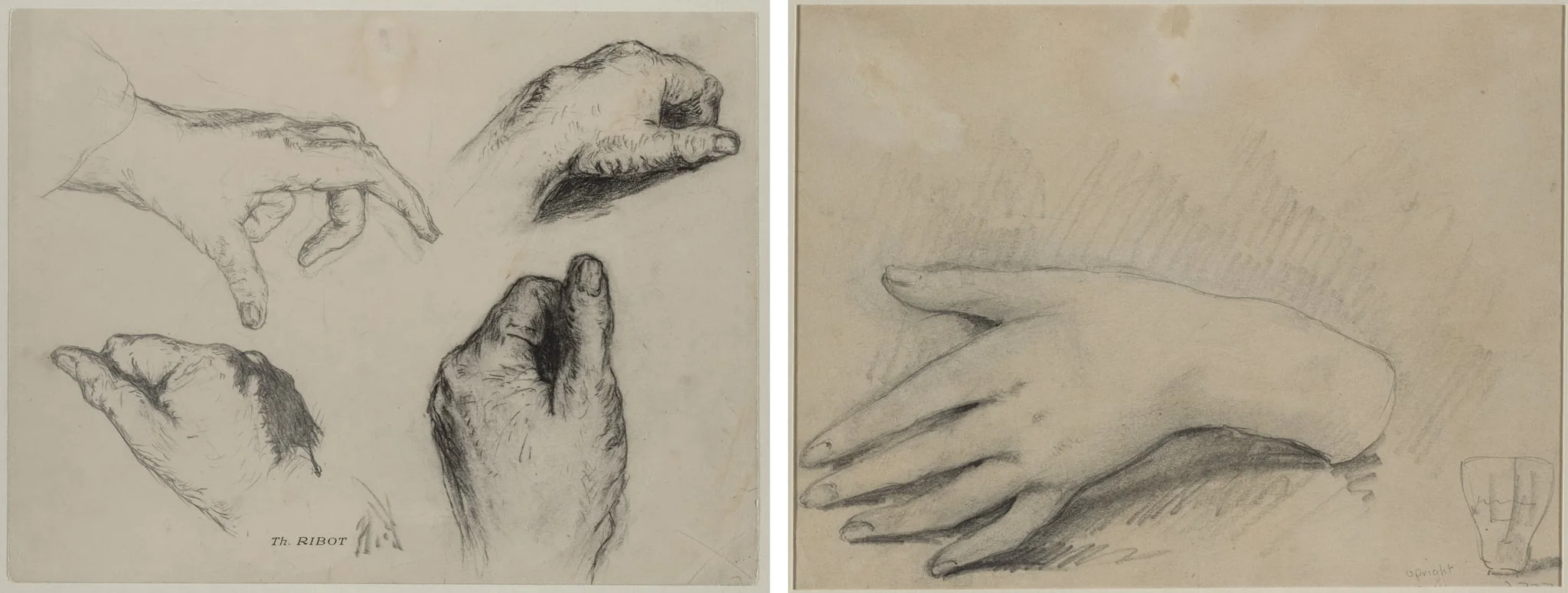 Study of Hands (recto); Study of a Woman's Hand (verso), detail