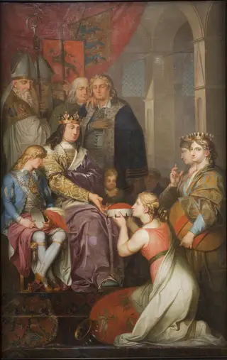 Christian I Proclaiming Holstein a Duchy. Painted for Christiansborg Castle, by Nicolai Abildgaard, oil, 1790
