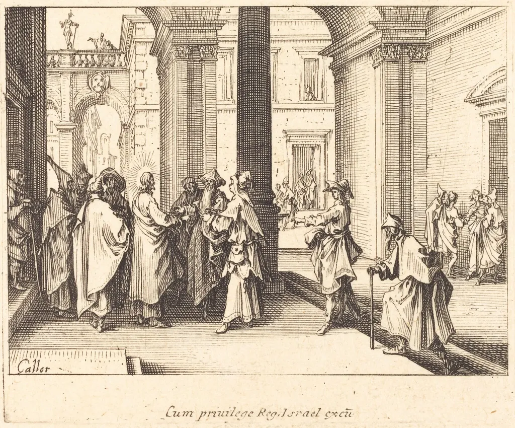 Caesar's Coin, by Jacques Callot, ink, 1635