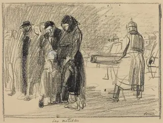 Les notables, by Jean-Louis Forain, gouache, 1916
