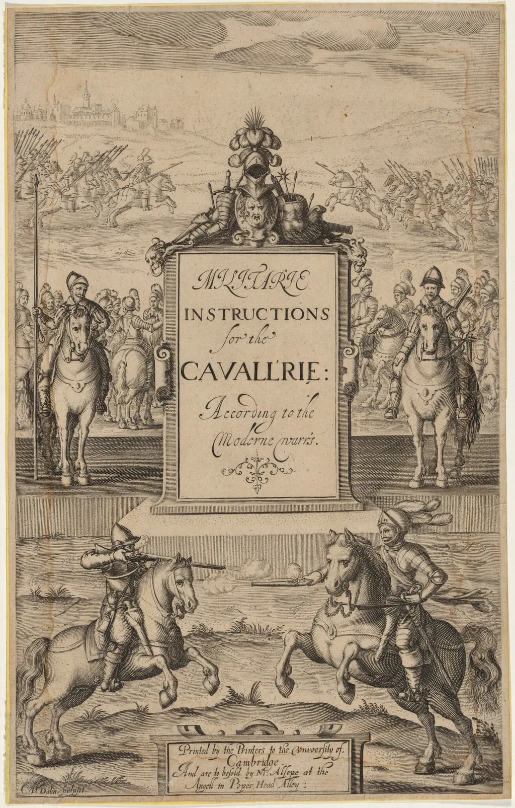 Title Page to Cruso, Militarie Instructions for the Cavallrie, by Cornelis van Dalen I, ink, 1632