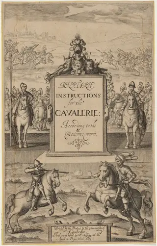 Title Page to Cruso, Militarie Instructions for the Cavallrie, by Cornelis van Dalen I, ink, 1632