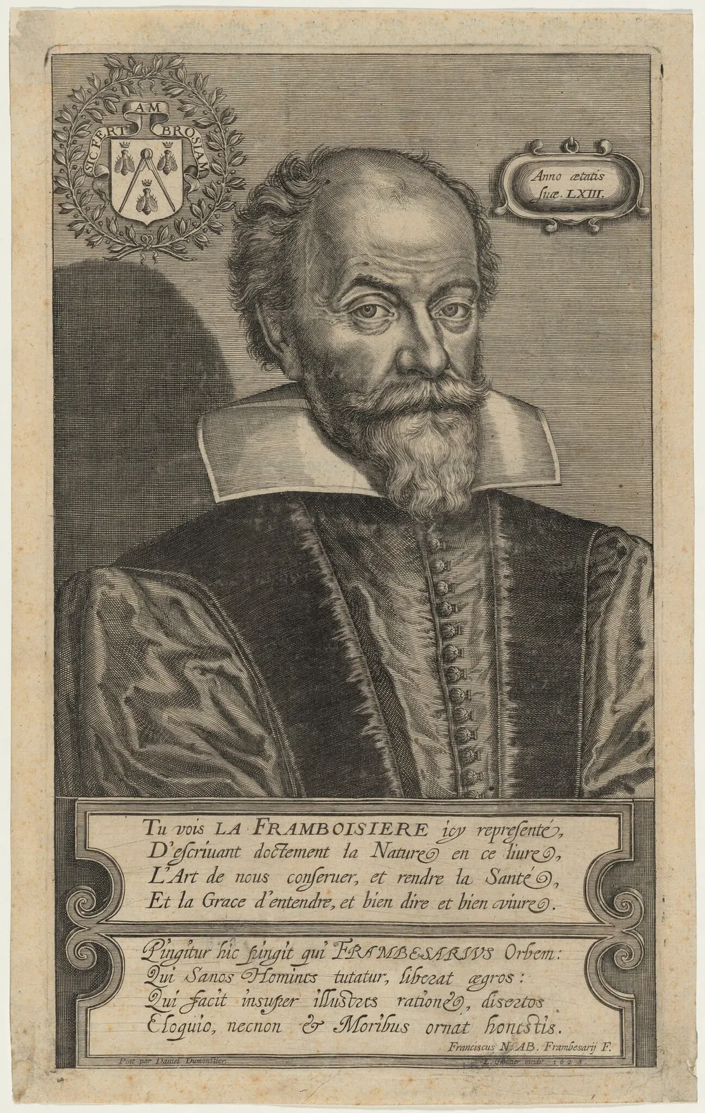 Nicolas Abraham de la Framboisiere, by Léonard Gaultier, ink, 1624