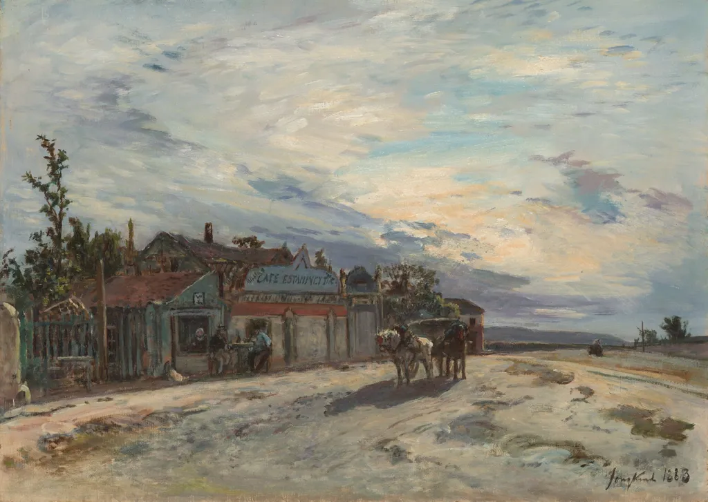 A Roadside Tavern, by Johan Jongkind, oil, 1863