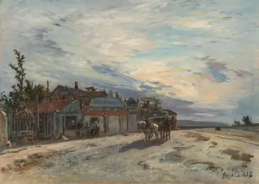 A Roadside Tavern, by Johan Jongkind, oil, 1863