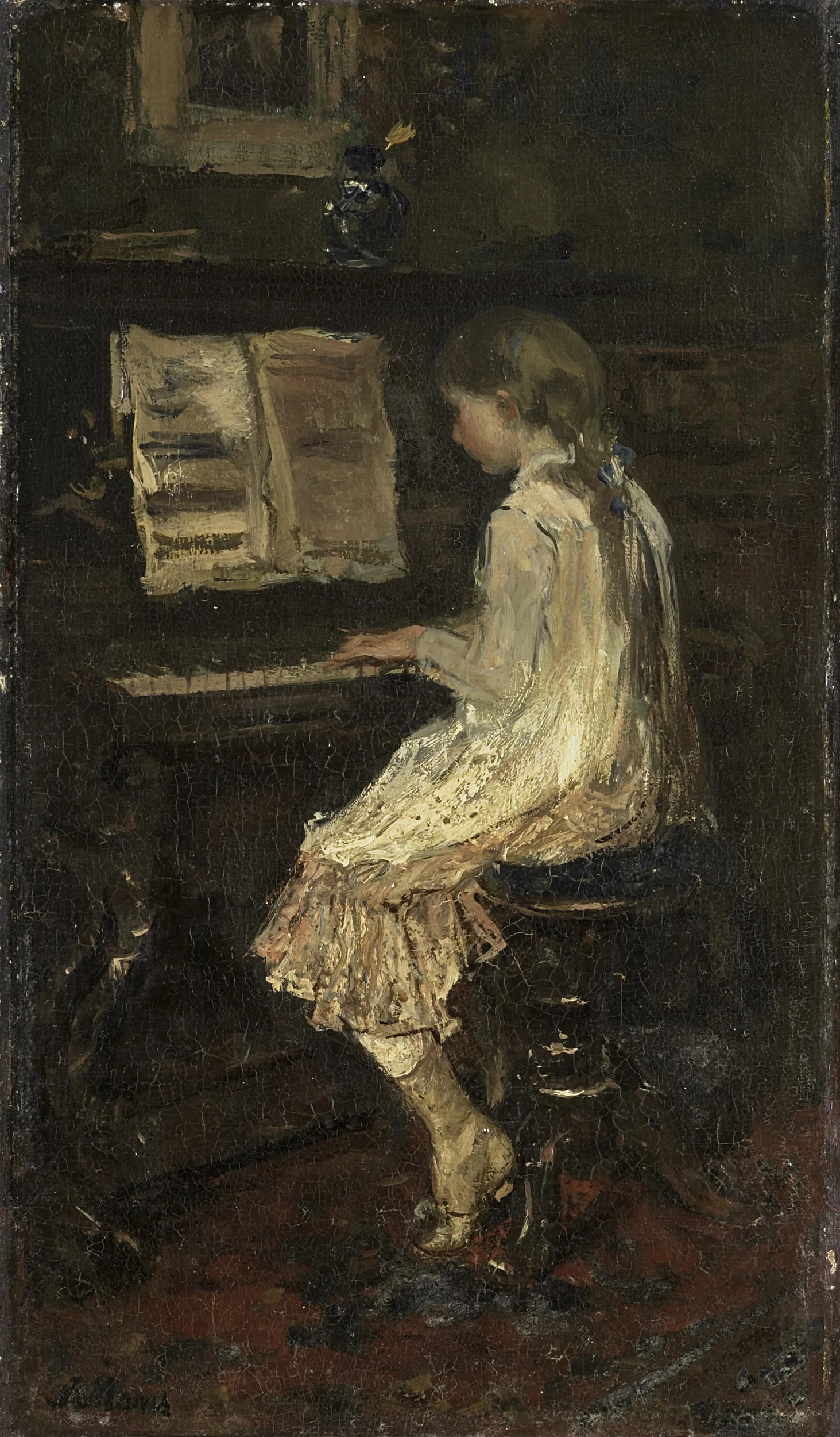 Girl at the Piano, detail