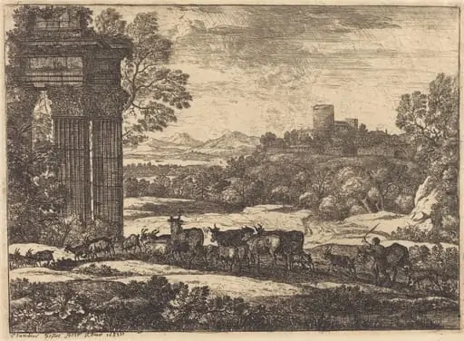 The Herd Returning in Stormy Weather (Le troupeau en marche par un temps orageux), by Claude Lorrain, ink, 1650
