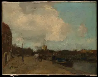 Canal Side, by Jacob Maris, oil, 1890