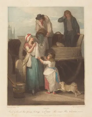 Fresh Gathered Peas, Young Hastings, by Giovanni Vendramini, ink, 1795