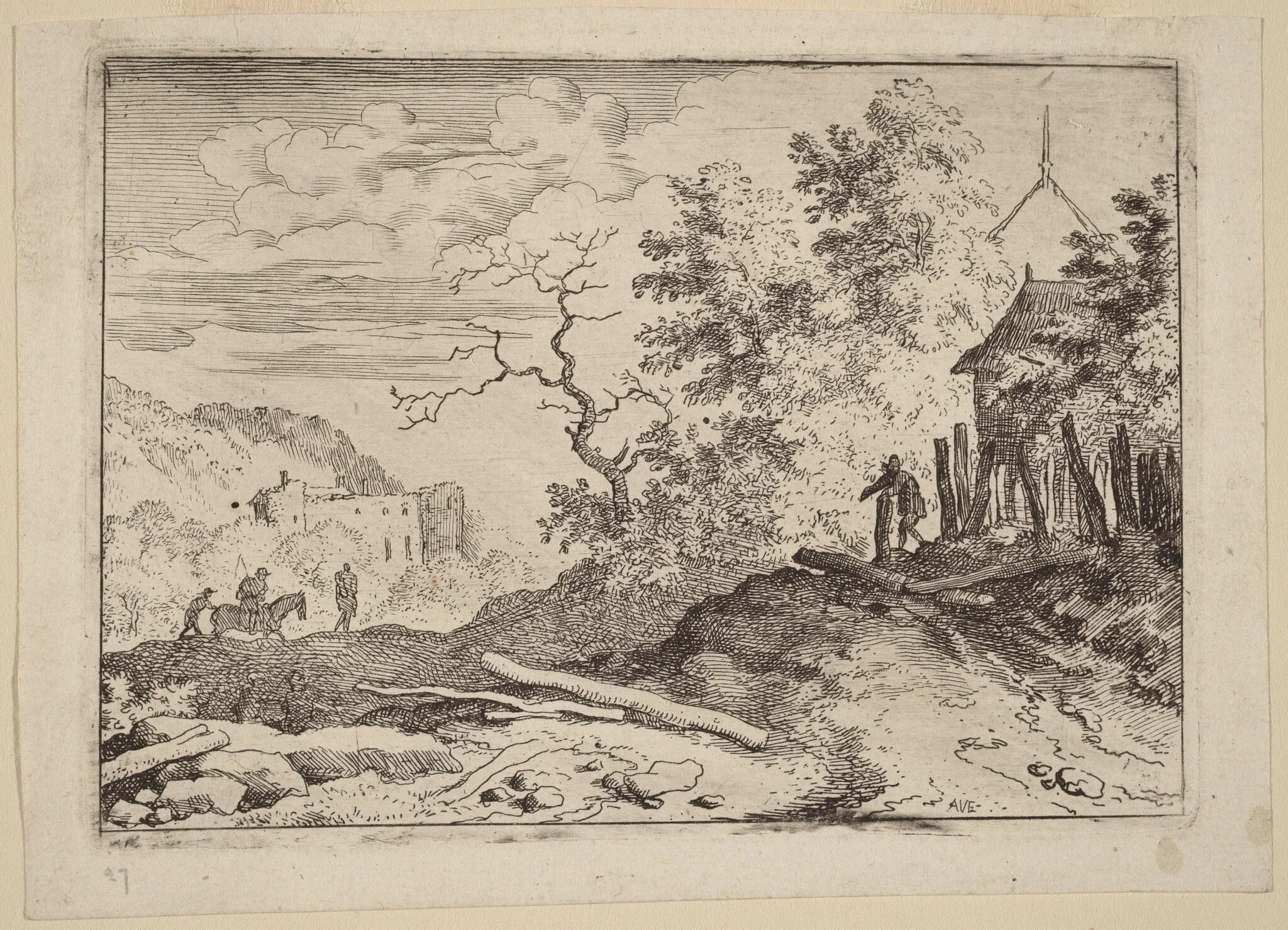 Hut with the Remains of a Hedge, detail