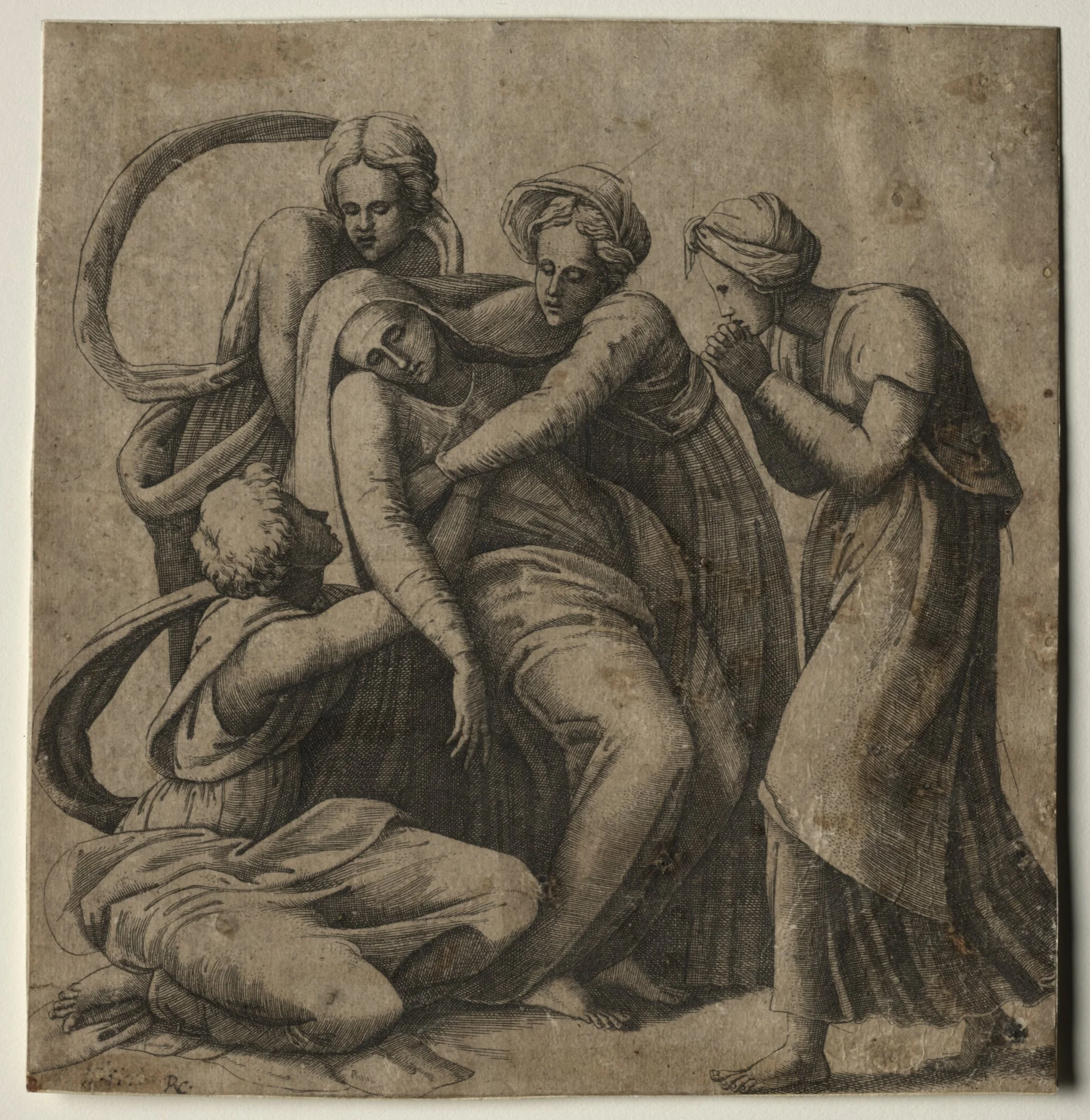 The Virgin Fainting in the Arms of Three Holy Women, detail