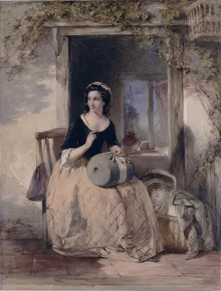 The Coming Footstep, by Thomas Falcon Marshall, watercolor, 1847