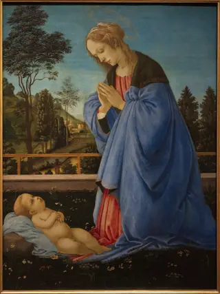 Adoration of the Child, by Filippino Lippi, oil, 1492